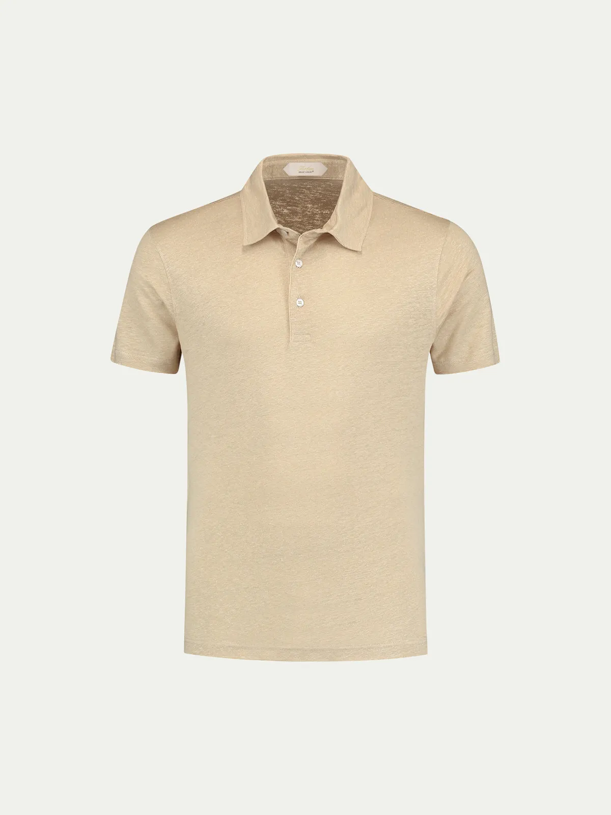 Beige Linen Polo Shirt sold by Aurelien