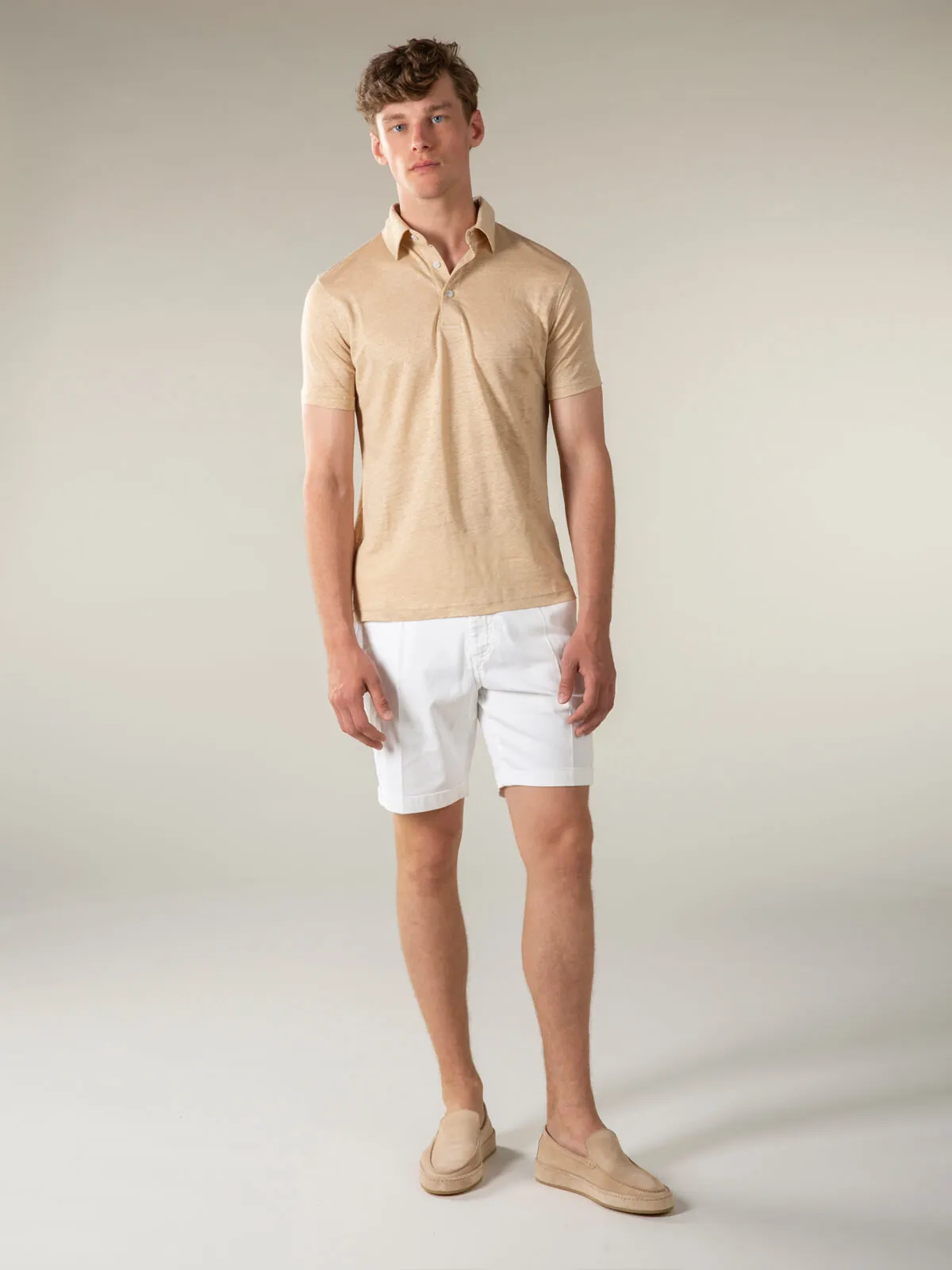Beige Linen Polo Shirt sold by Aurelien product image thumbnail 5