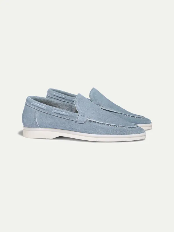 Lady Light Blue Yacht Loafers made by Aurelien