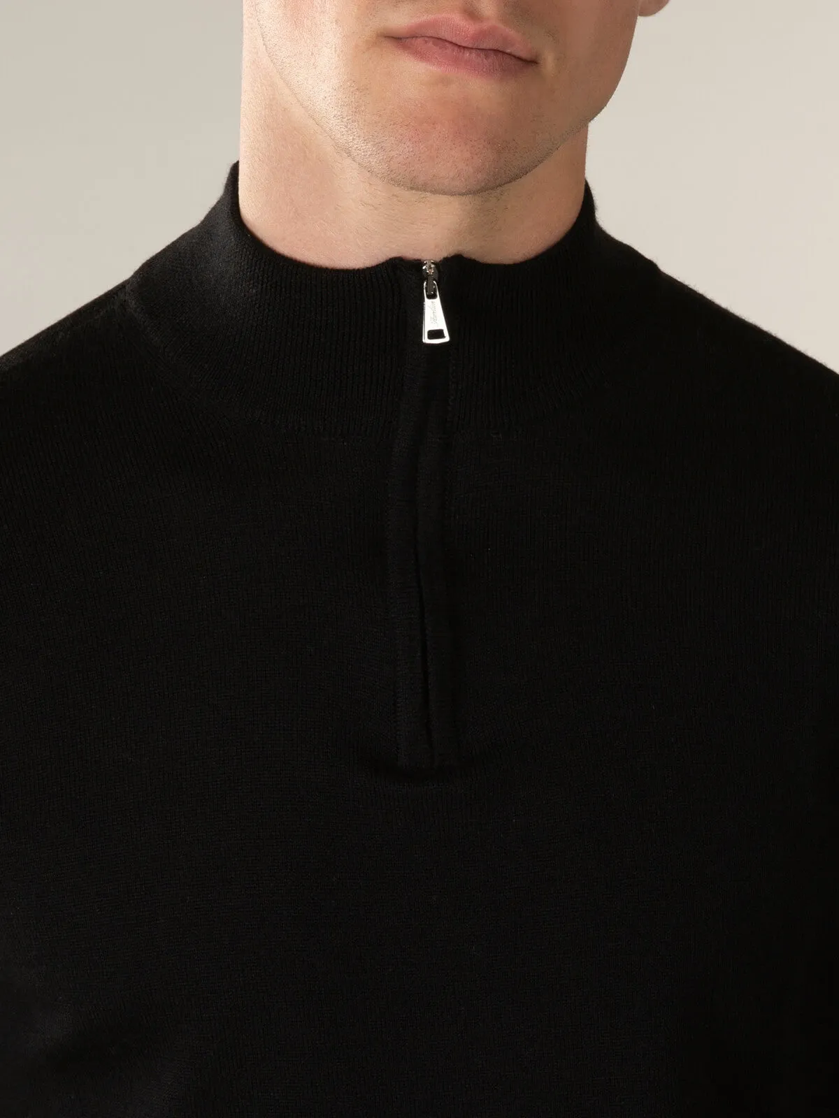 Extrafine Merino Zipper Sweater Black sold by Aurelien product image thumbnail 3