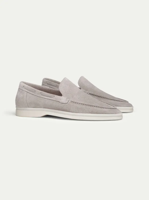 Lady Light Grey Yacht Loafers made by Aurelien