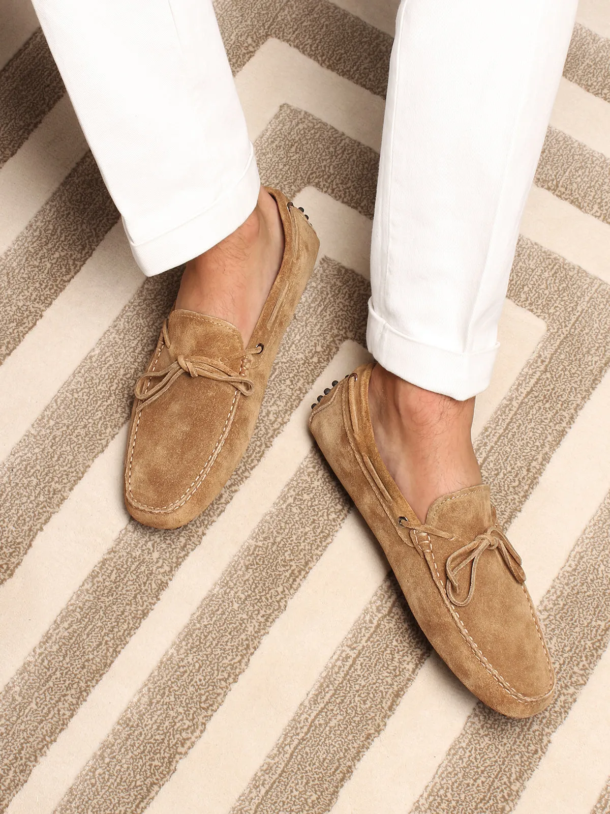 Beige Suede Driving Shoes sold by Aurelien product image thumbnail 2