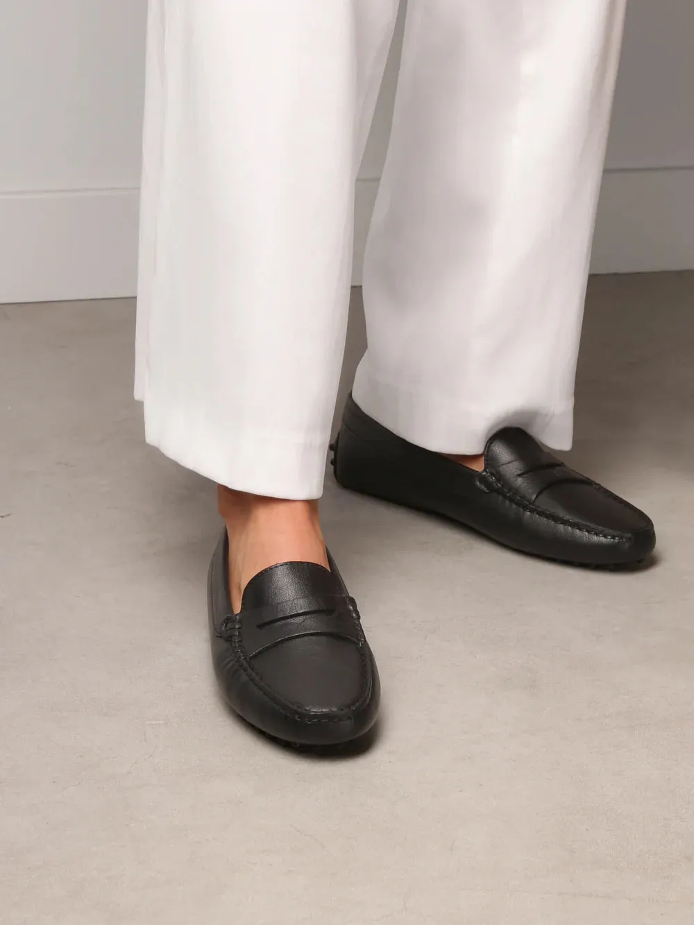 Black Leather Driving Shoes sold by Aurelien product image thumbnail 2