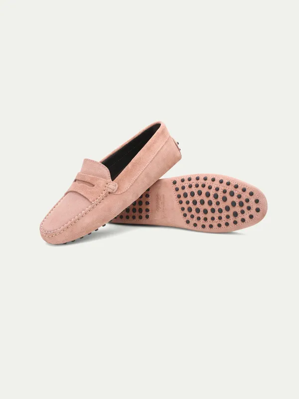 Pink Suede Driving Shoes made by Aurelien