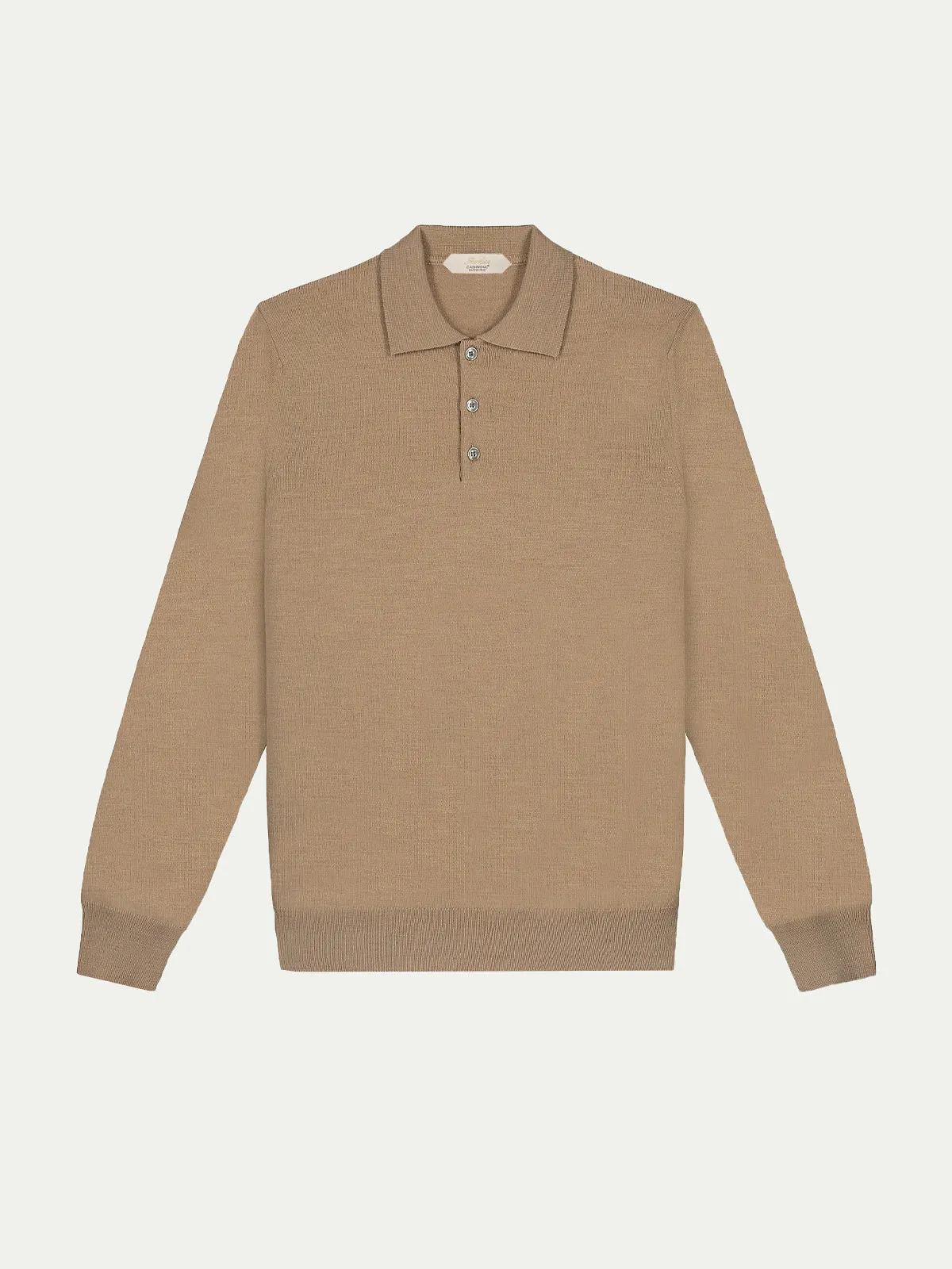Extrafine Merino Polo Beige sold by Aurelien