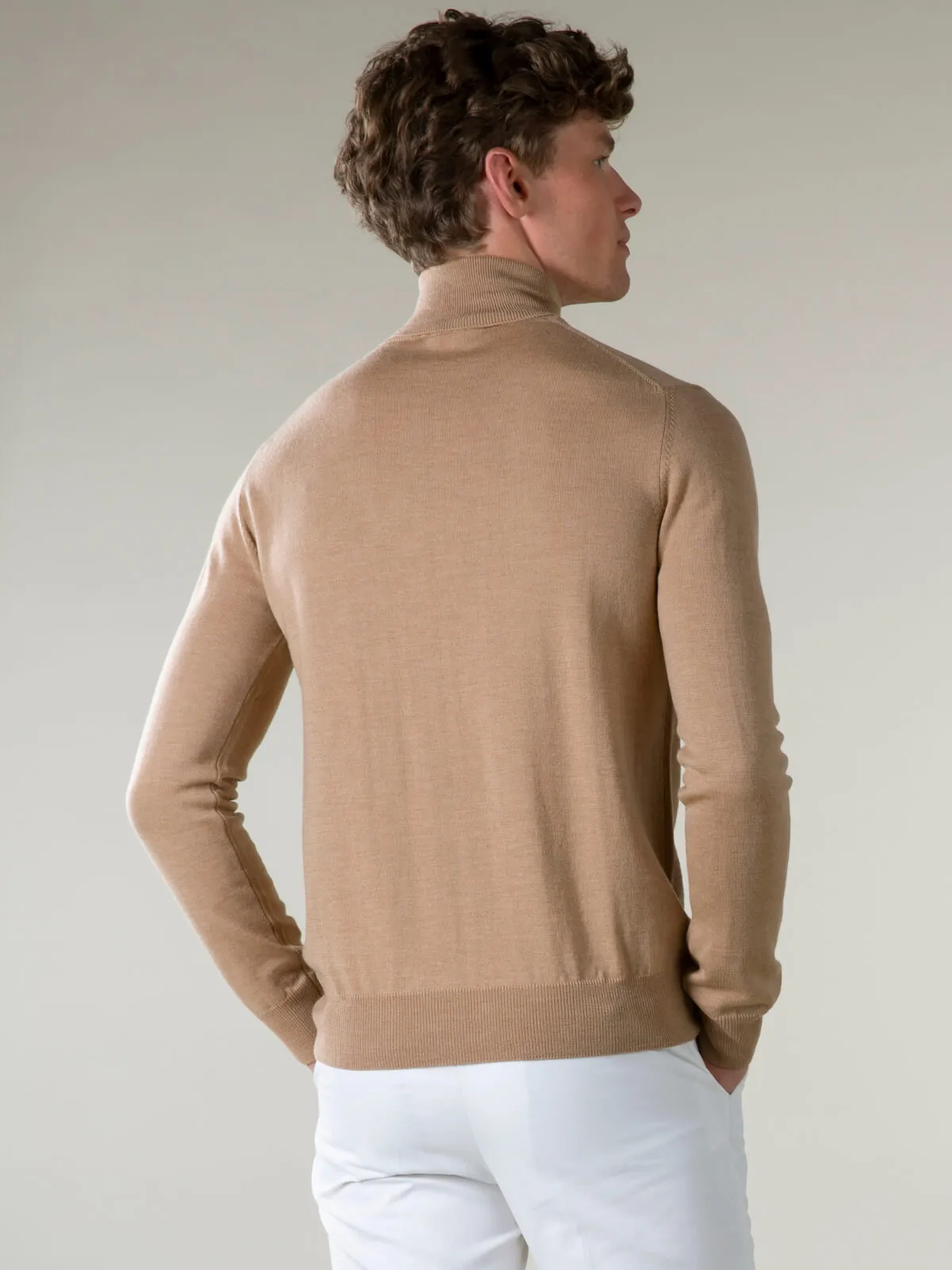 Extrafine Merino Rollneck Beige sold by Aurelien product image thumbnail 5