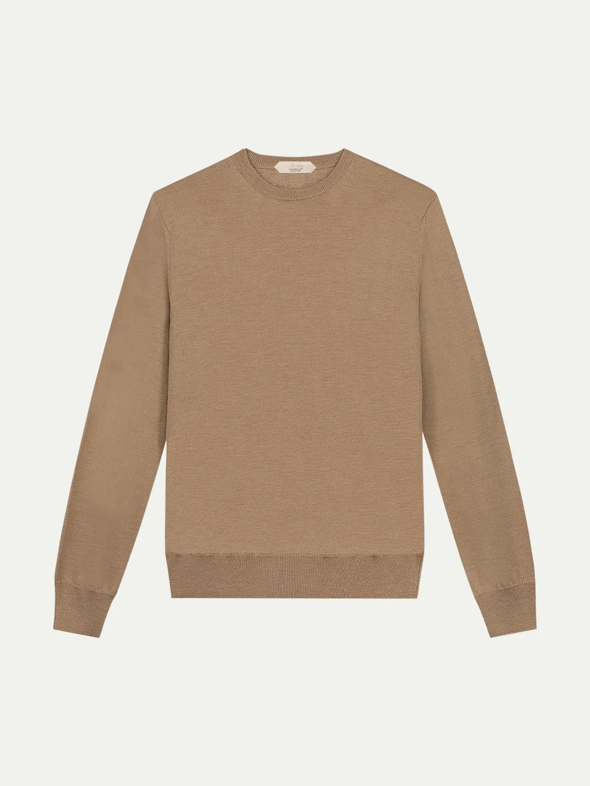 Extrafine Merino Crew Neck Sweater Beige sold by Aurelien