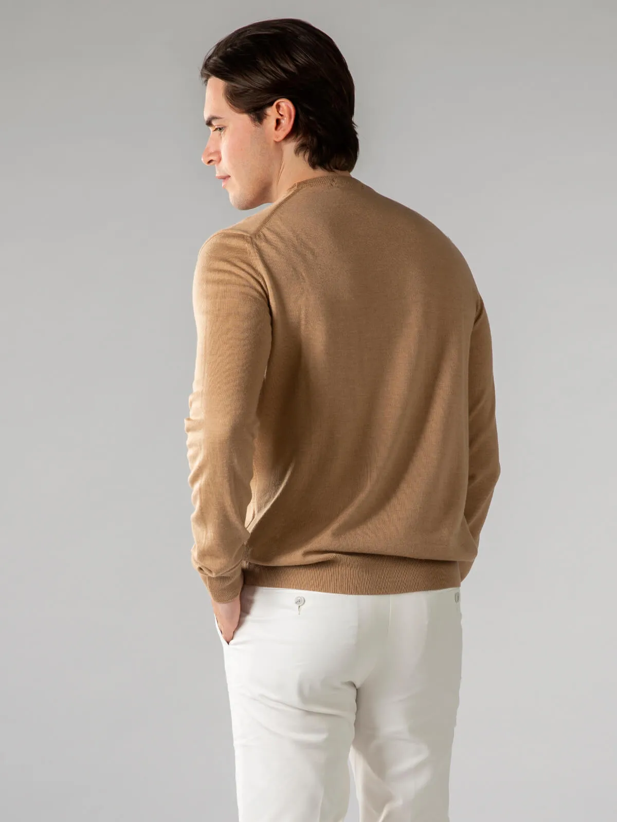 Extrafine Merino Crew Neck Sweater Beige sold by Aurelien product image thumbnail 5