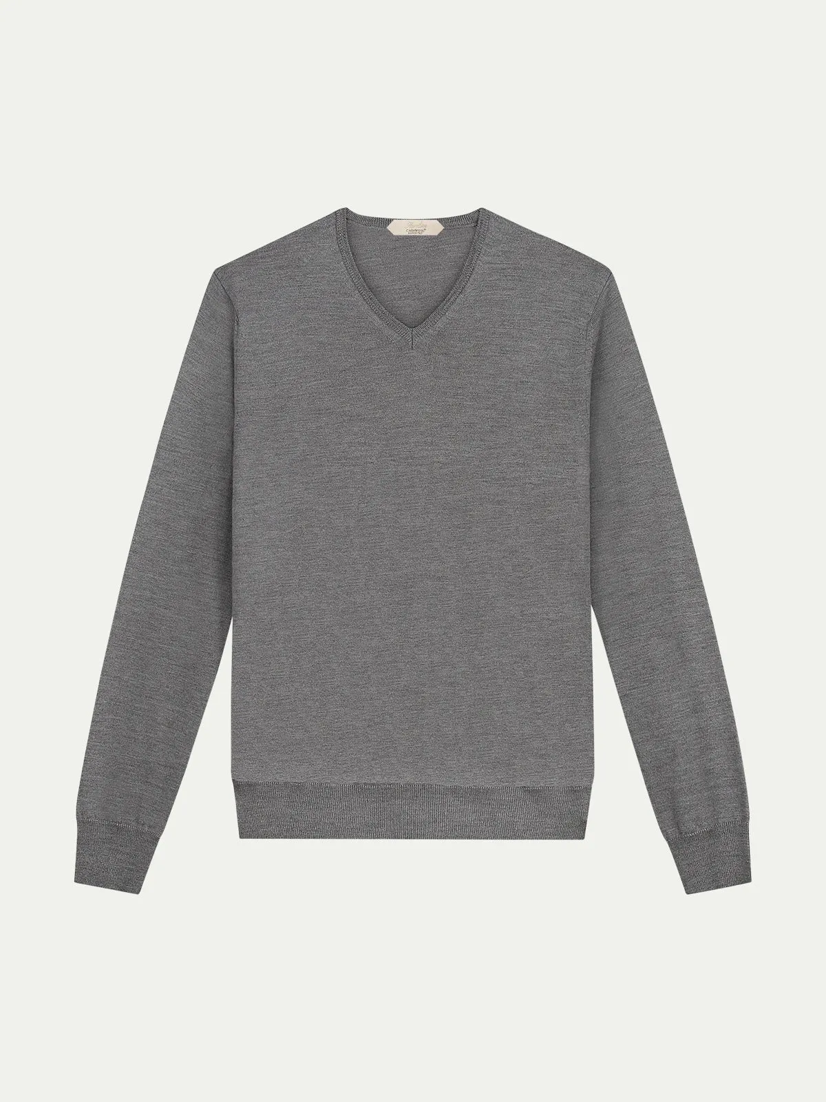 Extrafine Merino V-Neck Dark Grey sold by Aurelien