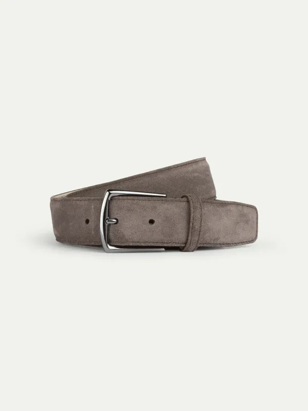 Ash Grey Suede Belt made by Aurelien