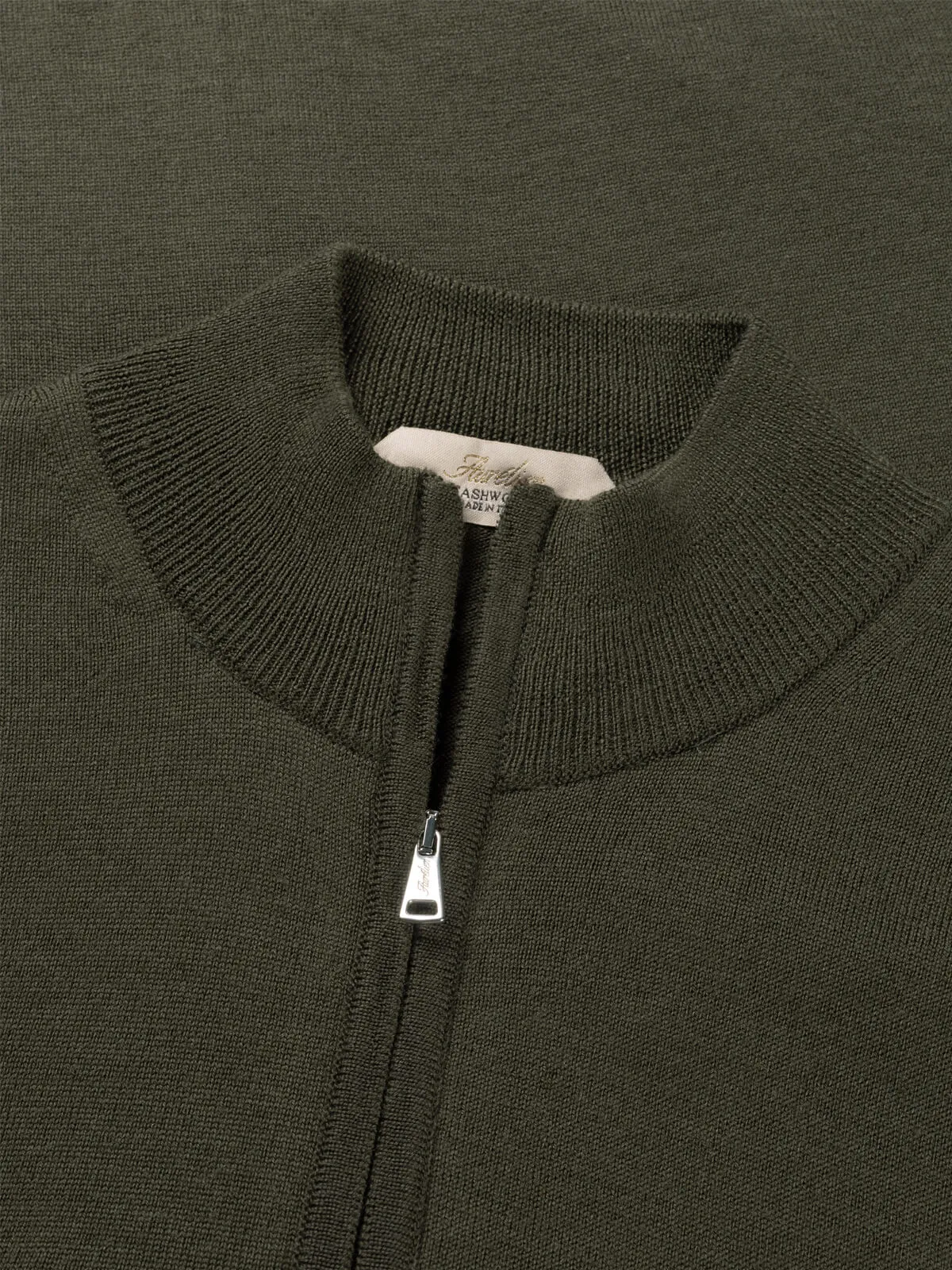 Extrafine Merino Zipper Vest Olive sold by Aurelien product image thumbnail 3