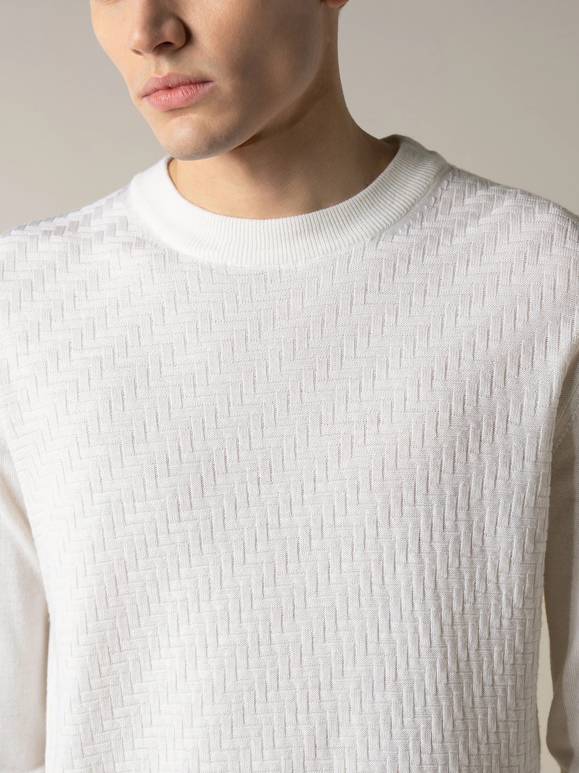 Ivory City Crew Basket Weave sold by Aurelien product image thumbnail 4