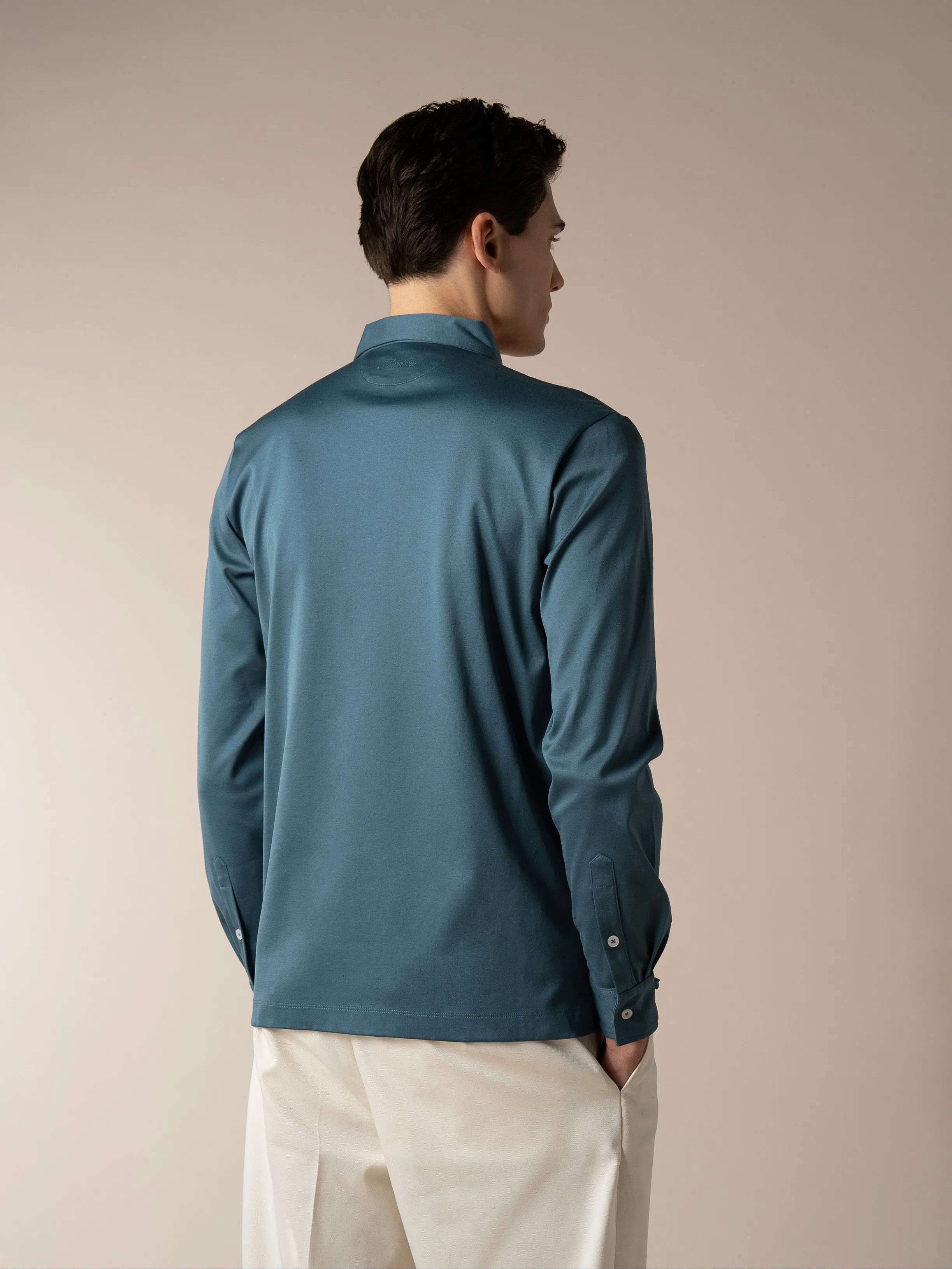 AUR1 Longsleeve Polo Sea Green sold by Aurelien product image thumbnail 5