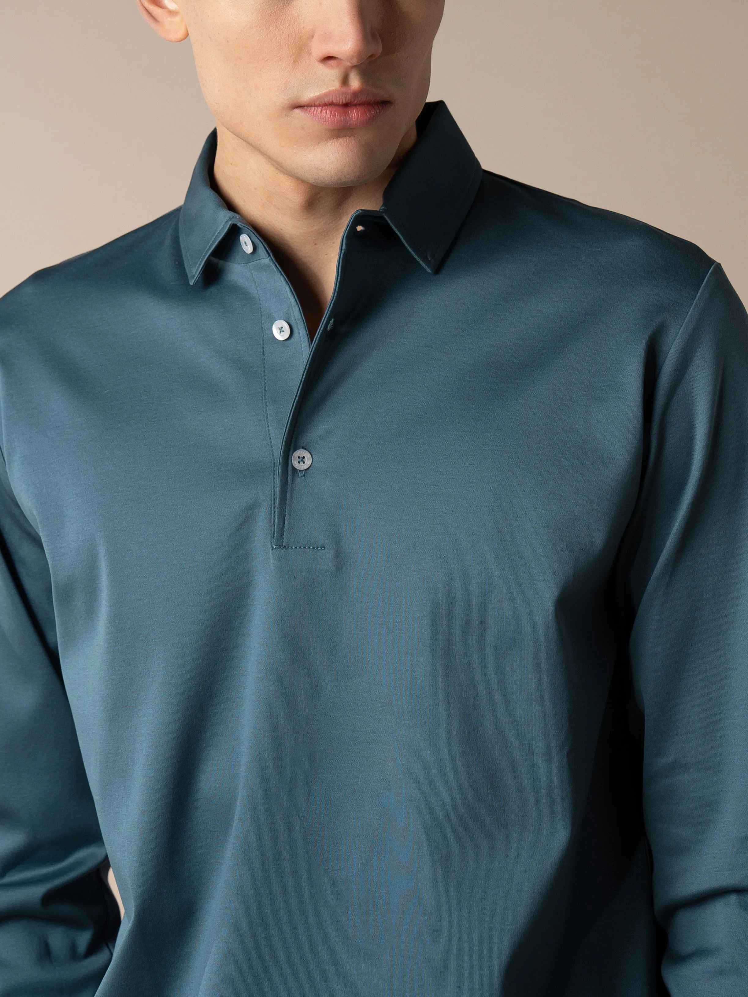 AUR1 Longsleeve Polo Sea Green sold by Aurelien product image thumbnail 4