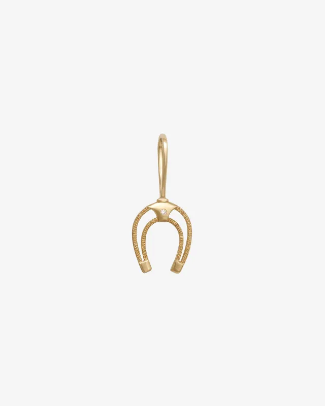 Horseshoe Charm Diamond Solid Gold sold by Temple of the Sun