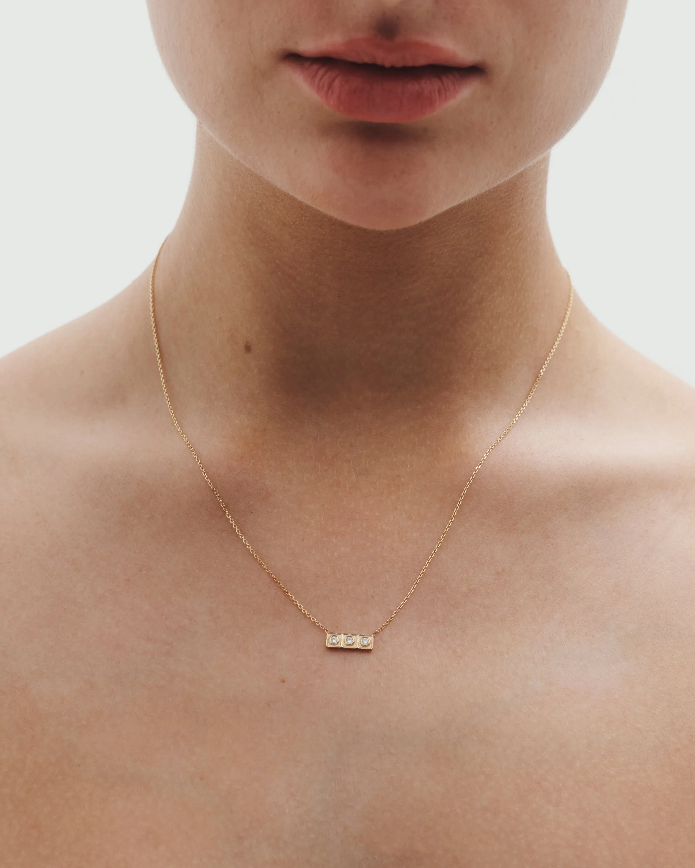 Florence Bar Necklace Diamond Solid Gold sold by Temple of the Sun product image thumbnail 3