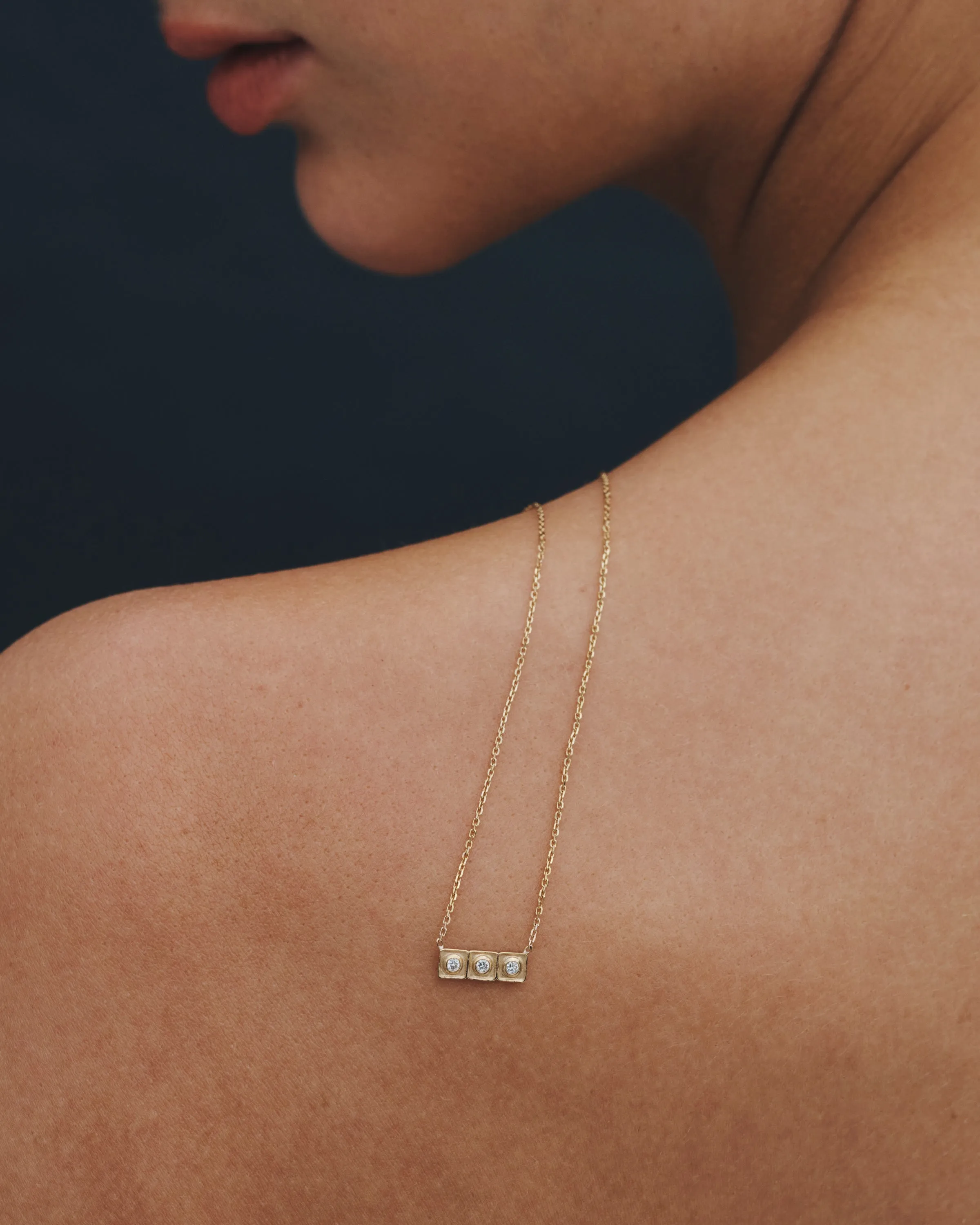 Florence Bar Necklace Diamond Solid Gold sold by Temple of the Sun product image thumbnail 5