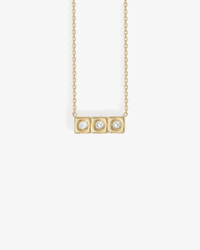 Florence Bar Necklace Diamond Solid Gold sold by Temple of the Sun