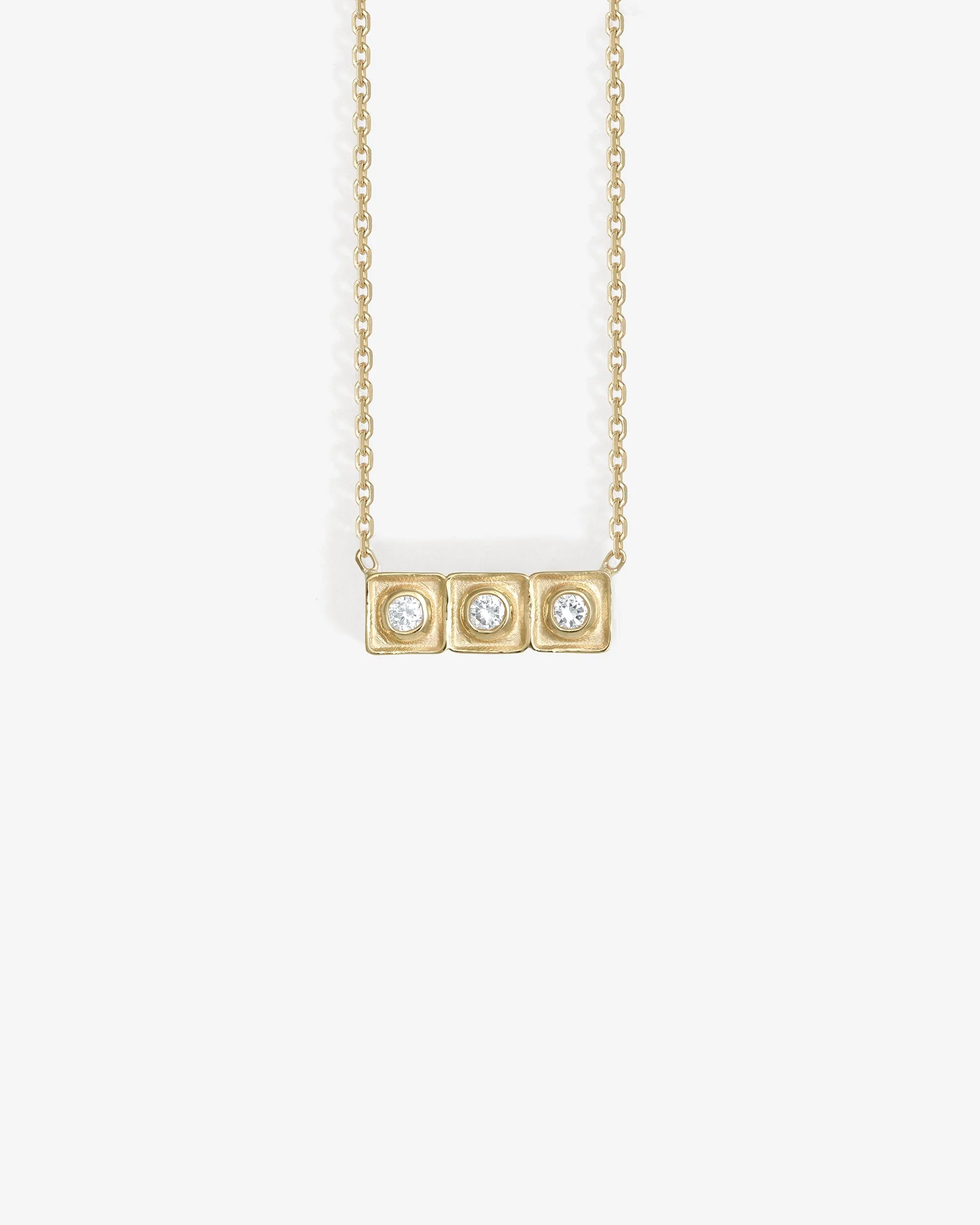 Florence Bar Necklace Diamond Solid Gold sold by Temple of the Sun