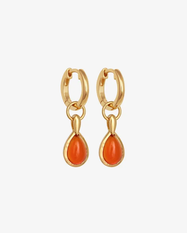 Mirren Earrings Carnelian Gold Vermeil sold by Temple of the Sun