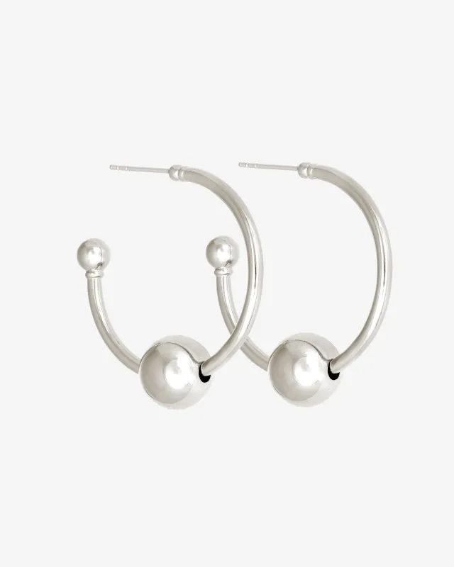 Alba Hoops Large Silver sold by Temple of the Sun