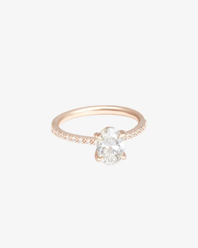 Adama Oval Ring Diamond Rose Gold sold by Temple of the Sun