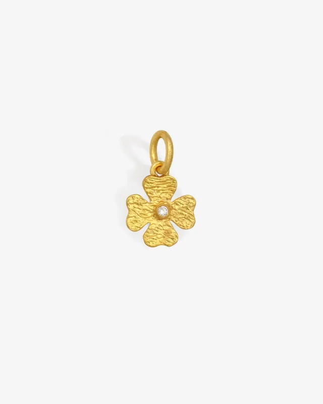 Clover Pendant Small Diamond Solid Gold sold by Temple of the Sun