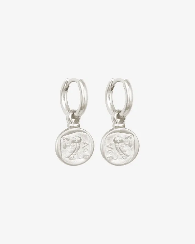 Palas Drop Earrings Silver sold by Temple of the Sun