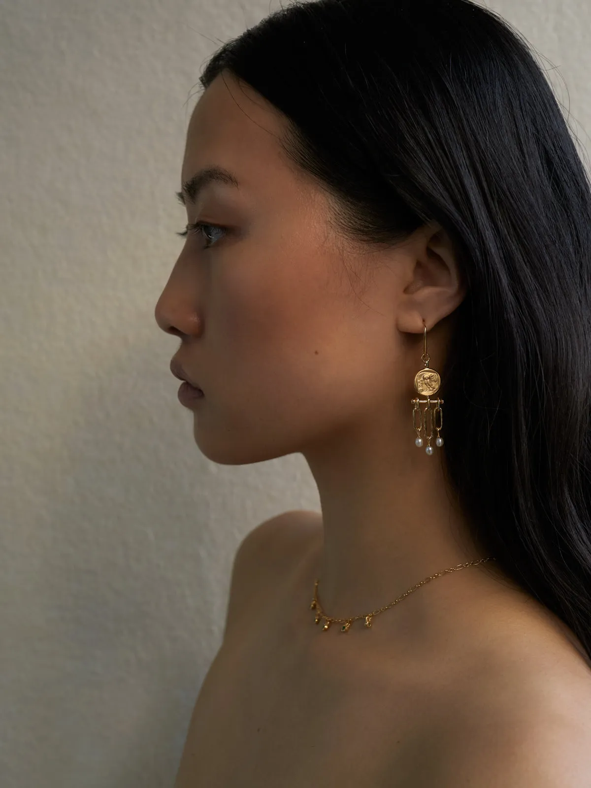 Palas Chandelier Earrings Gold Vermeil sold by Temple of the Sun product image thumbnail 3