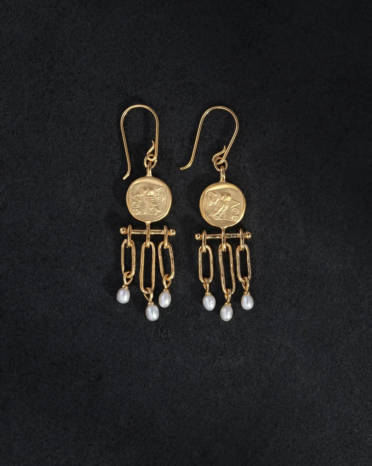 Palas Chandelier Earrings Gold Vermeil sold by Temple of the Sun product image thumbnail 4