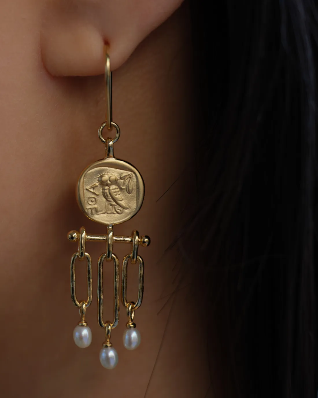 Palas Chandelier Earrings Gold Vermeil sold by Temple of the Sun product image thumbnail 2
