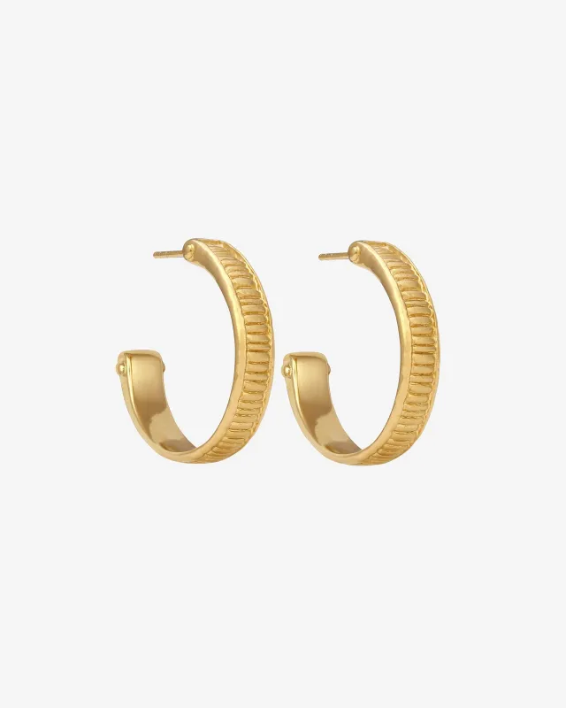 Arete Hoops Gold Vermeil sold by Temple of the Sun