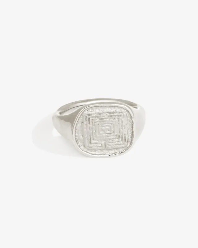 Labyrinth Ring Silver sold by Temple of the Sun