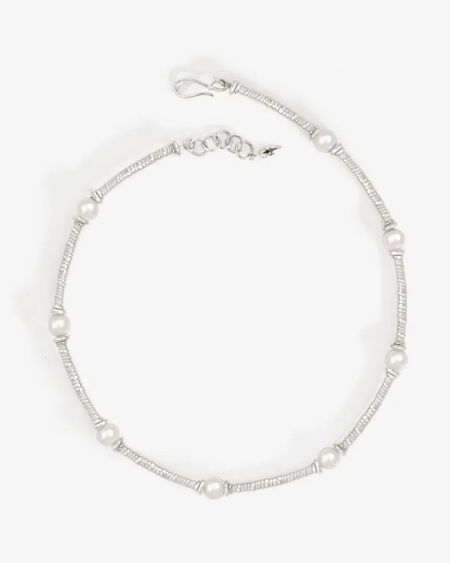 Olympia Necklace Pearl Silver sold by Temple of the Sun