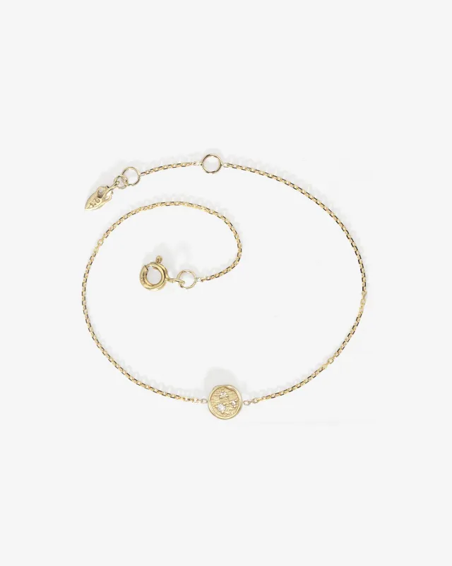 Kasia Coin Bracelet Diamond Solid Gold sold by Temple of the Sun
