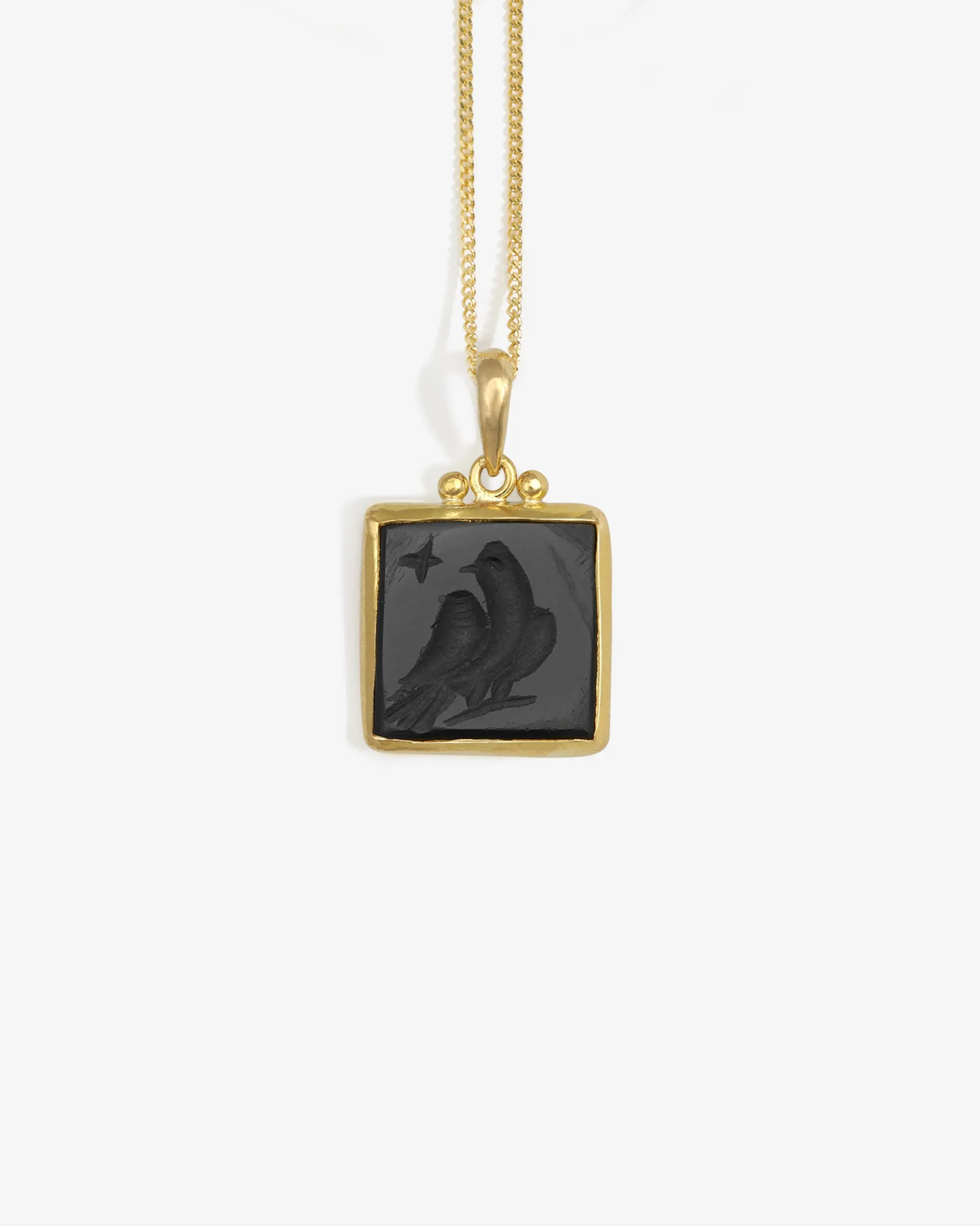 Anu Eagle Necklace Onyx Solid Gold sold by Temple of the Sun