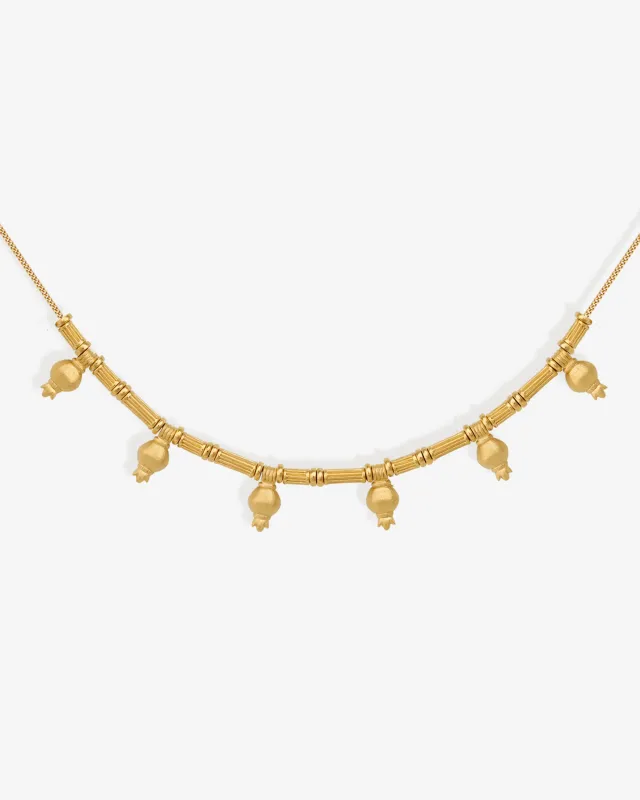 Pomegranate Statement Necklace Gold Vermeil sold by Temple of the Sun