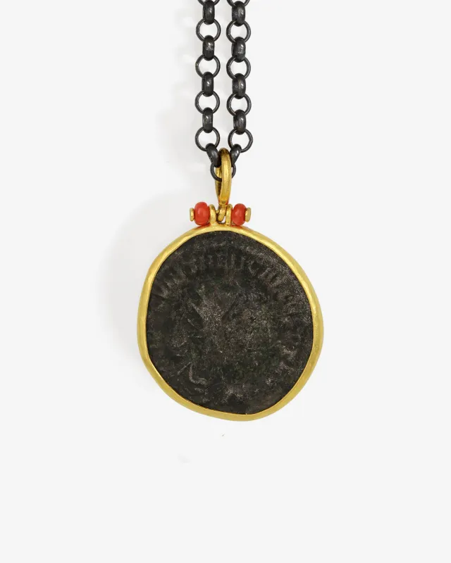 Roman Coin Necklace Solid Gold made by Heritage