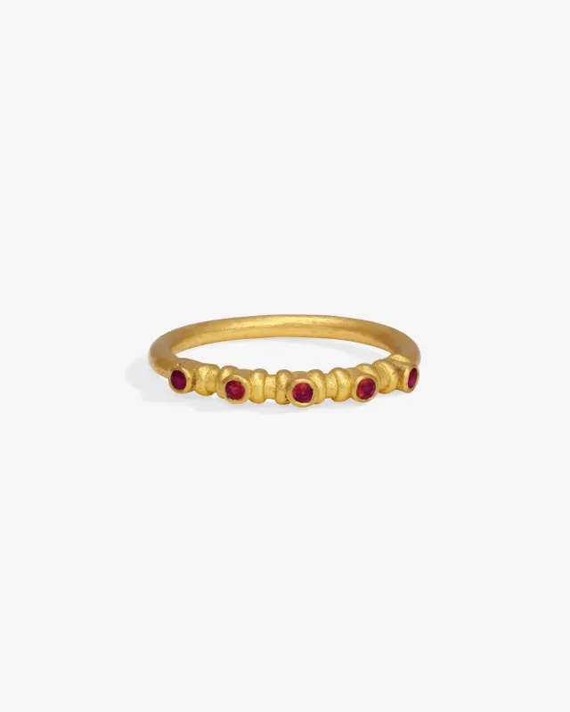 Bella Half Eternity Ring Ruby Solid Gold sold by Temple of the Sun