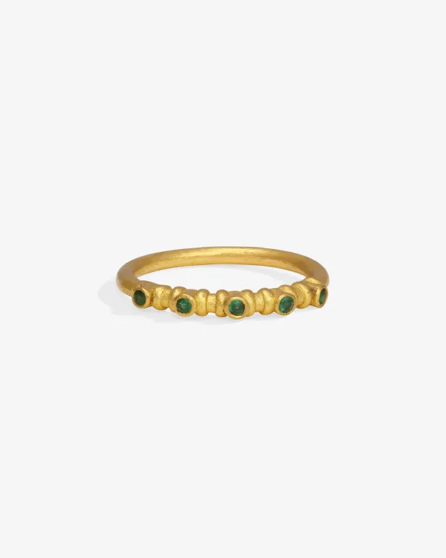 Bella Half Eternity Ring Emerald Solid Gold sold by Temple of the Sun