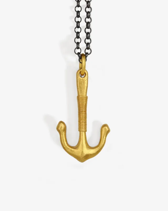 Anchor Necklace Solid Gold sold by Temple of the Sun