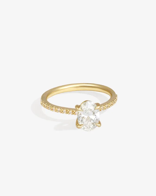 Adama Oval Ring Diamond Solid Gold sold by Temple of the Sun