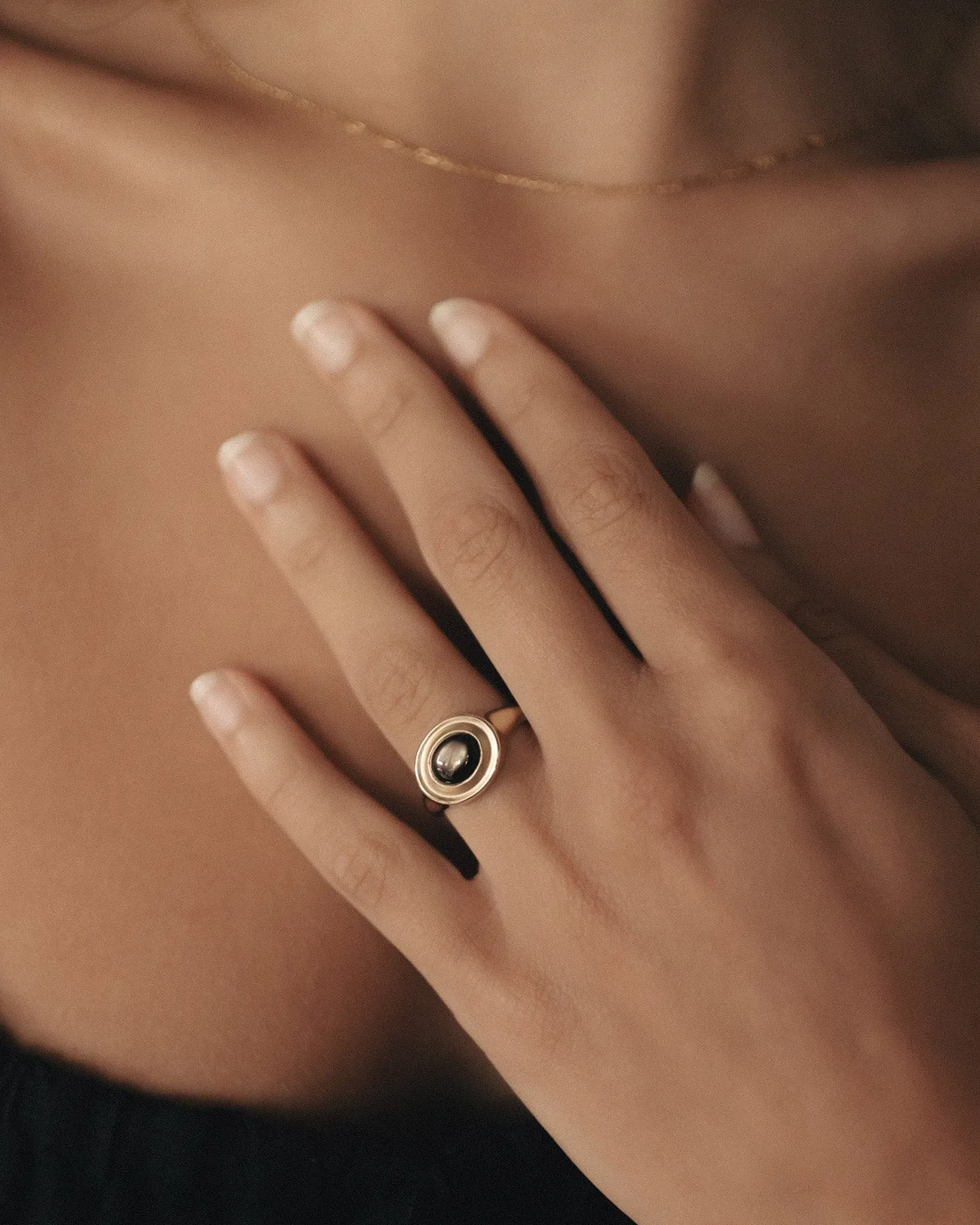 Kosmos Ring Black Star Sapphire Solid Gold sold by Temple of the Sun product image thumbnail 2