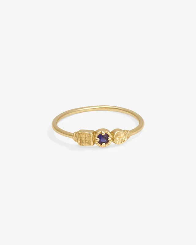 Estella Ring Blue Sapphire Solid Gold sold by Temple of the Sun