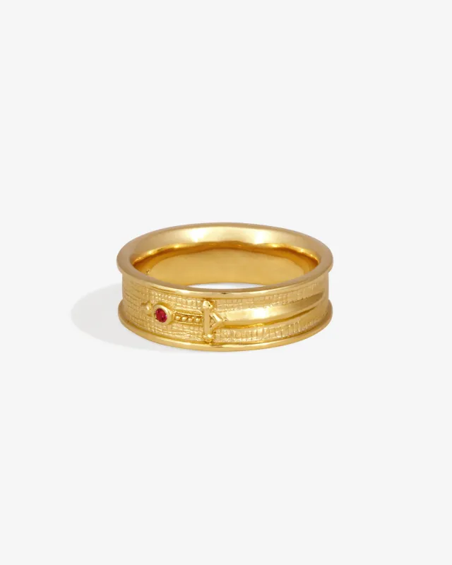 Valor Ring Ruby Gold Vermeil sold by Temple of the Sun