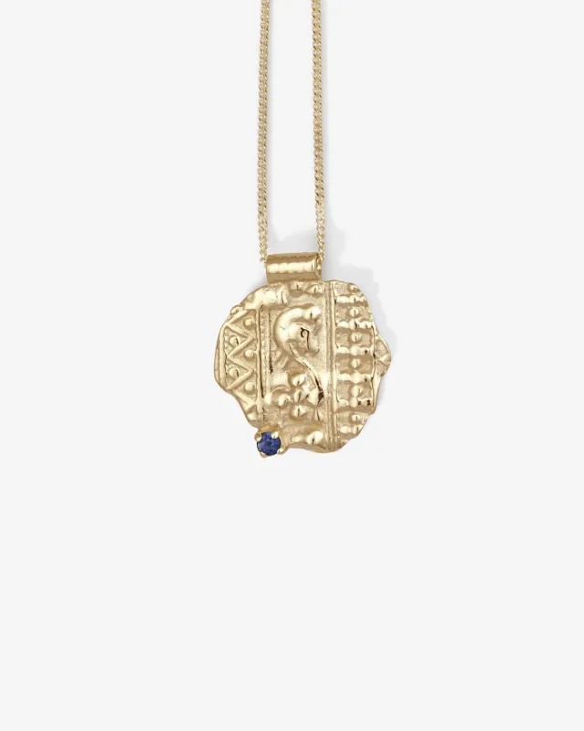 Relic VIII Necklace Sapphire Solid Gold sold by Temple of the Sun