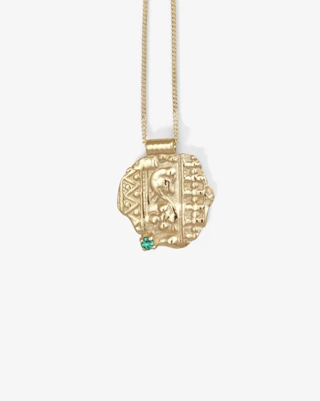 Relic VIII Necklace Emerald Solid Gold sold by Temple of the Sun