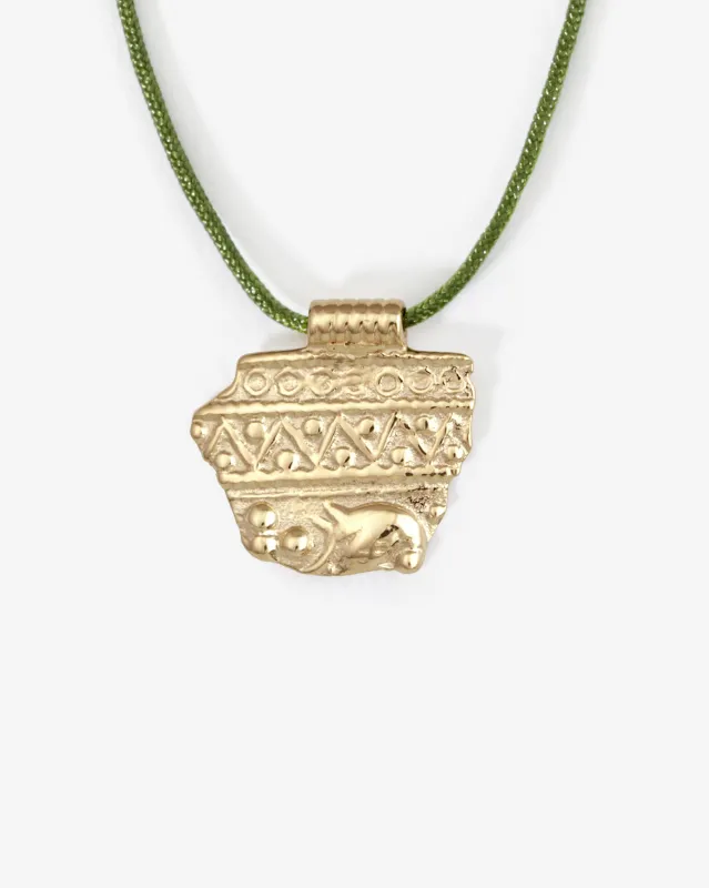 Relic VII Necklace Green Solid Gold sold by Temple of the Sun