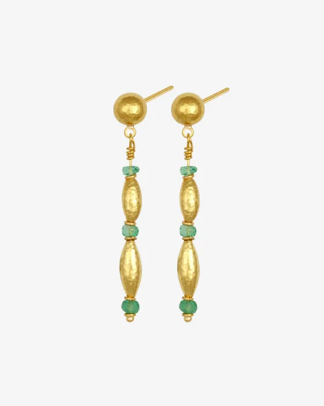Ionia Earrings Emerald Solid Gold sold by Temple of the Sun
