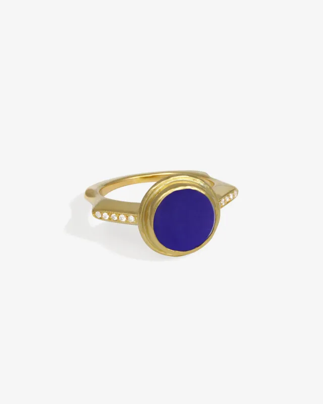 Inara Ring Lapis Solid Gold sold by Temple of the Sun